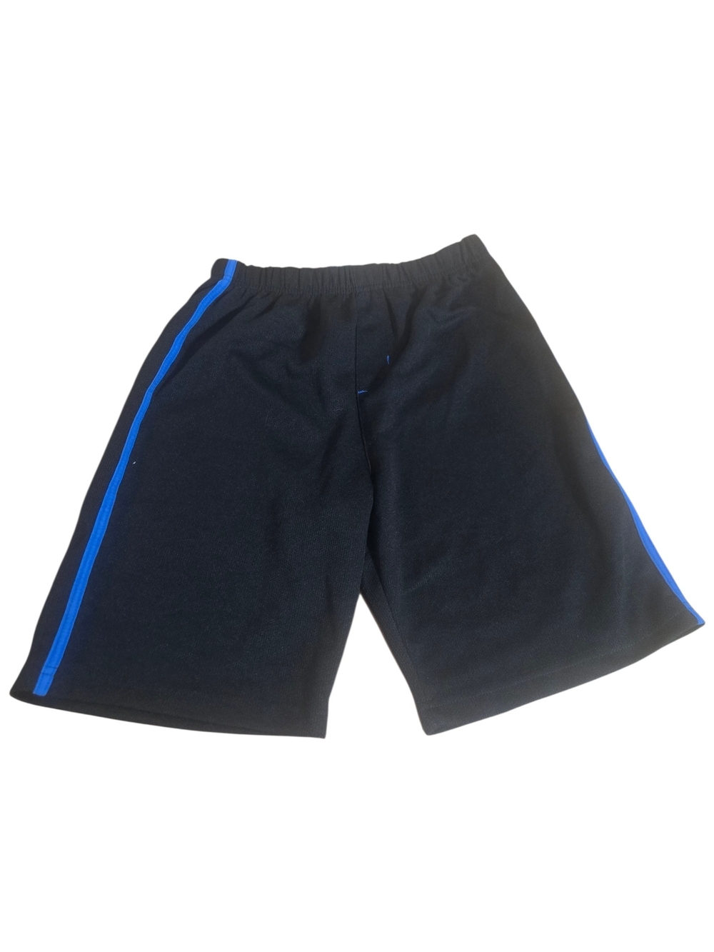 Kid's Black Athletic Shorts with Blue Side Stripe‎
